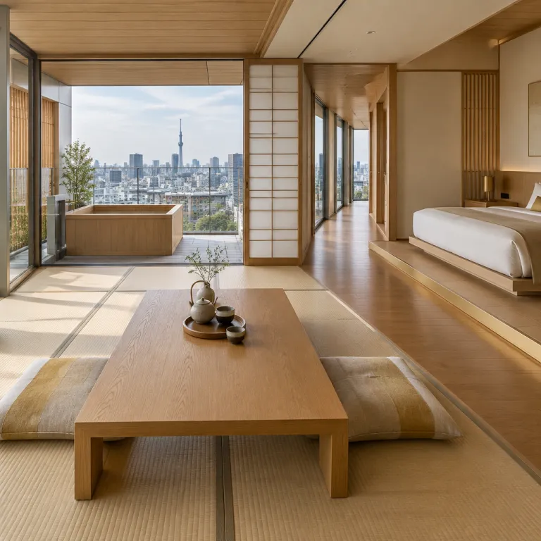 Elevated ryokan accommodation in Tokyo for refined urban stays